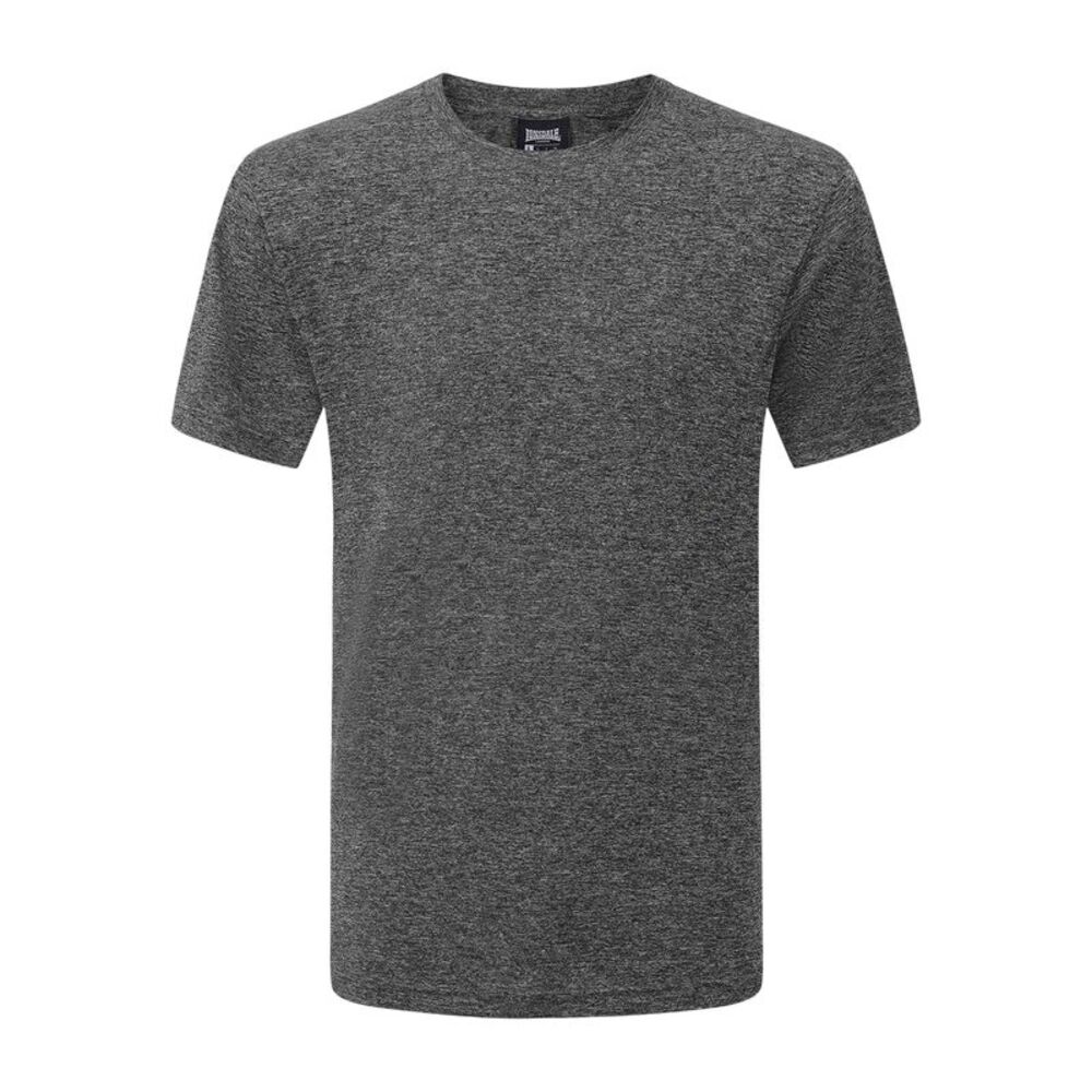 Lonsdale Mens Tech Plain Polyester T-Shirt / Black Melange